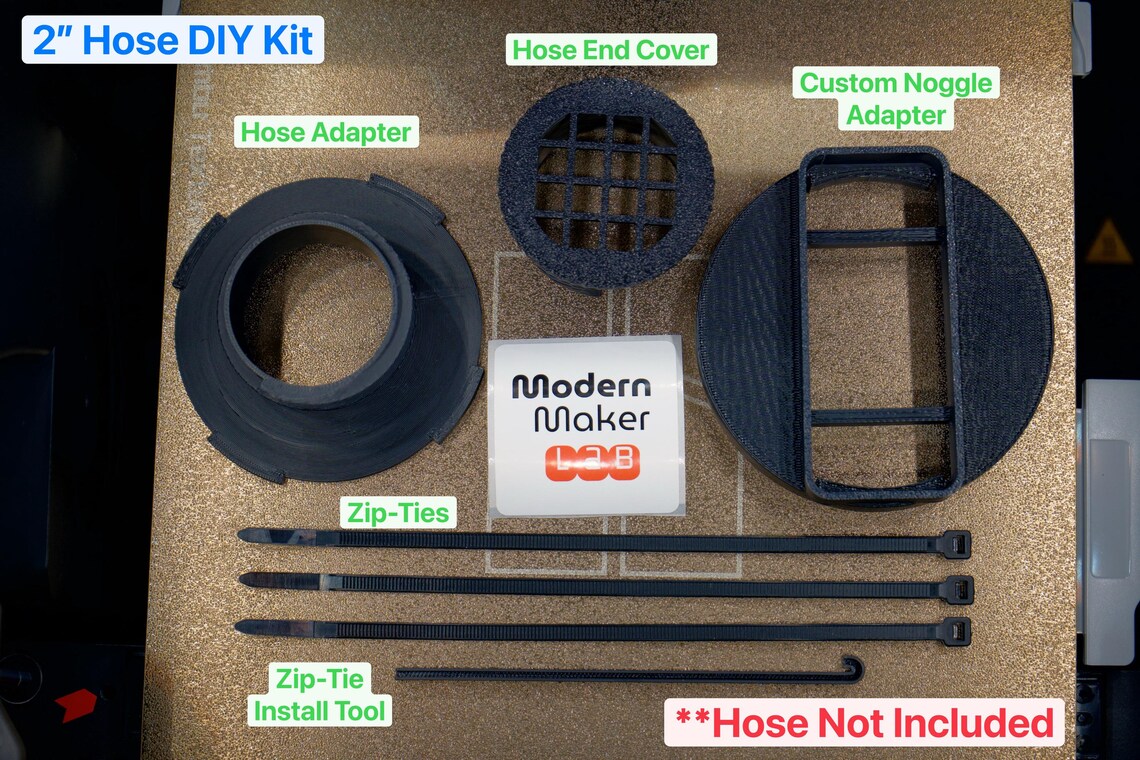 DIY air vent hose kit components
